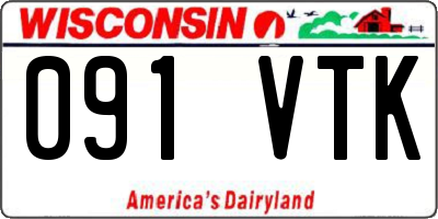 WI license plate 091VTK