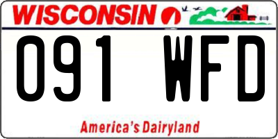 WI license plate 091WFD