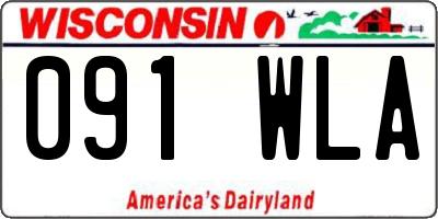 WI license plate 091WLA