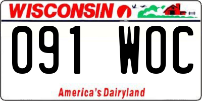 WI license plate 091WOC