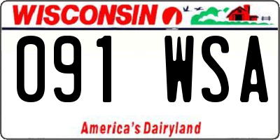 WI license plate 091WSA