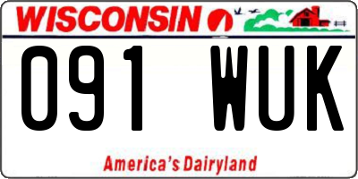WI license plate 091WUK