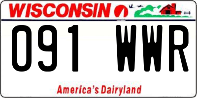 WI license plate 091WWR