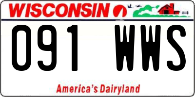 WI license plate 091WWS