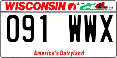 WI license plate 091WWX