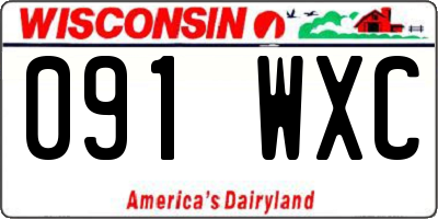 WI license plate 091WXC