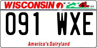 WI license plate 091WXE