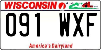 WI license plate 091WXF
