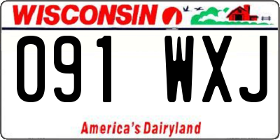 WI license plate 091WXJ
