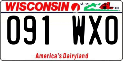WI license plate 091WXO