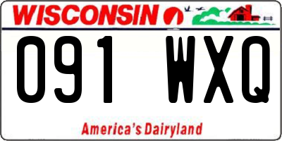 WI license plate 091WXQ