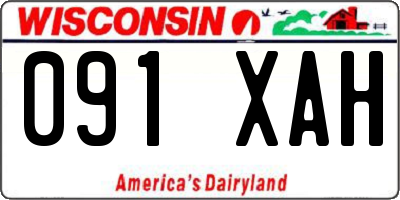 WI license plate 091XAH