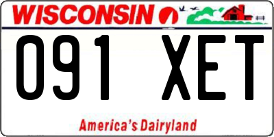 WI license plate 091XET