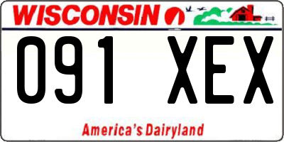 WI license plate 091XEX