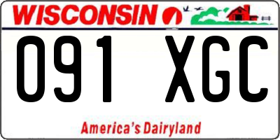 WI license plate 091XGC