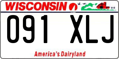 WI license plate 091XLJ
