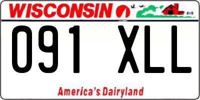 WI license plate 091XLL