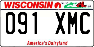 WI license plate 091XMC