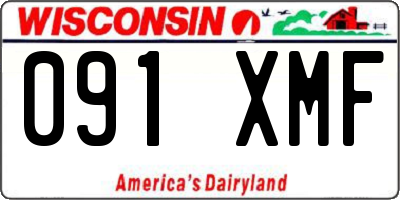WI license plate 091XMF