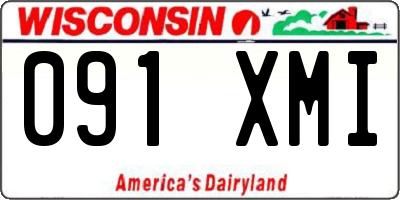 WI license plate 091XMI