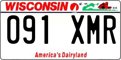 WI license plate 091XMR