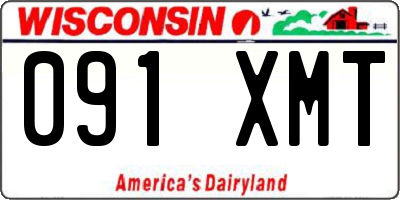 WI license plate 091XMT