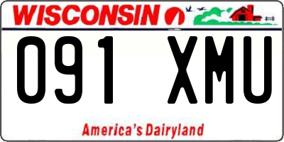 WI license plate 091XMU