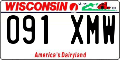 WI license plate 091XMW