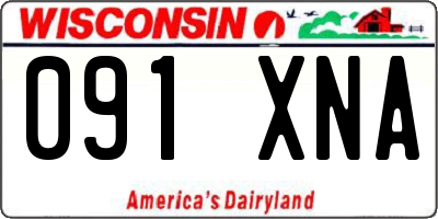 WI license plate 091XNA