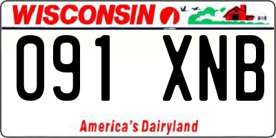 WI license plate 091XNB