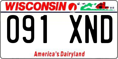 WI license plate 091XND