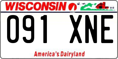 WI license plate 091XNE
