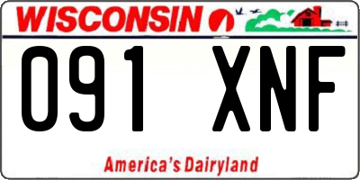 WI license plate 091XNF