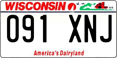 WI license plate 091XNJ