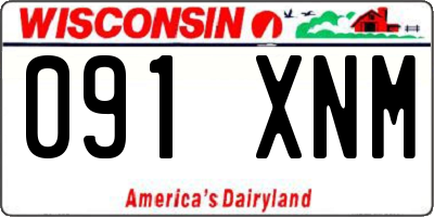 WI license plate 091XNM