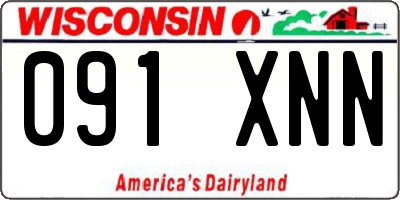 WI license plate 091XNN