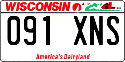 WI license plate 091XNS