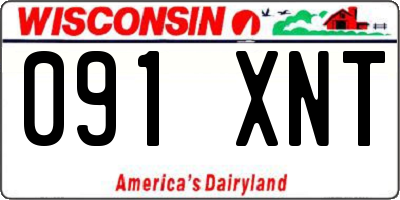 WI license plate 091XNT