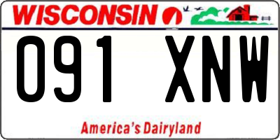 WI license plate 091XNW