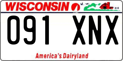WI license plate 091XNX