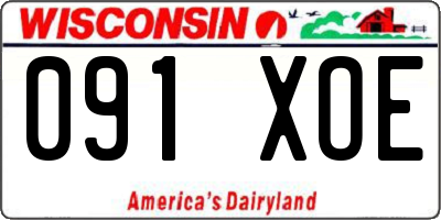 WI license plate 091XOE