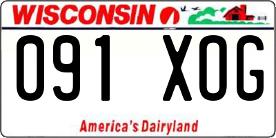 WI license plate 091XOG