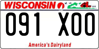 WI license plate 091XOO