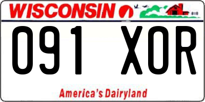 WI license plate 091XOR