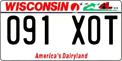 WI license plate 091XOT