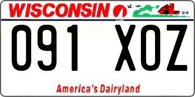WI license plate 091XOZ