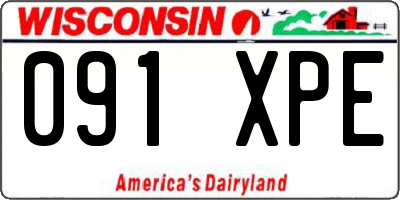 WI license plate 091XPE