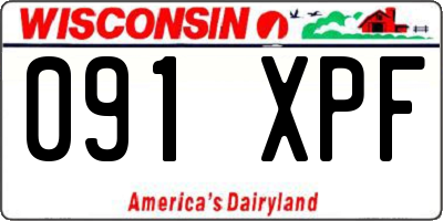WI license plate 091XPF
