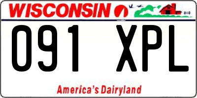 WI license plate 091XPL