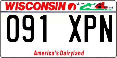 WI license plate 091XPN